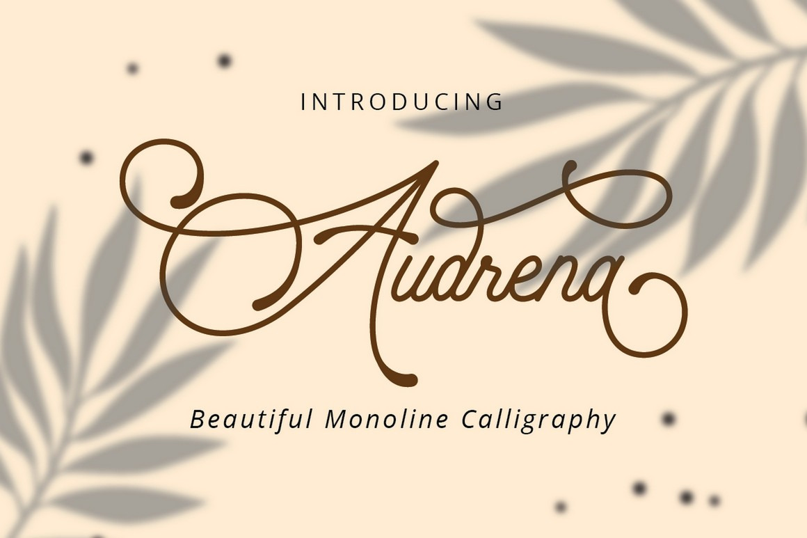 Audrena - Beautiful Monoline Calligraphy Audrena - Beautiful Monoline Calligraphy
