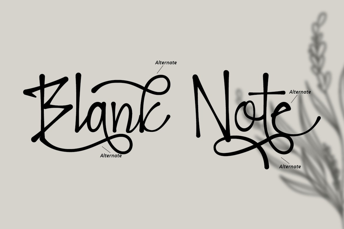 Blank Note - Ink Handwritten Font Blank Note - Ink Handwritten Font