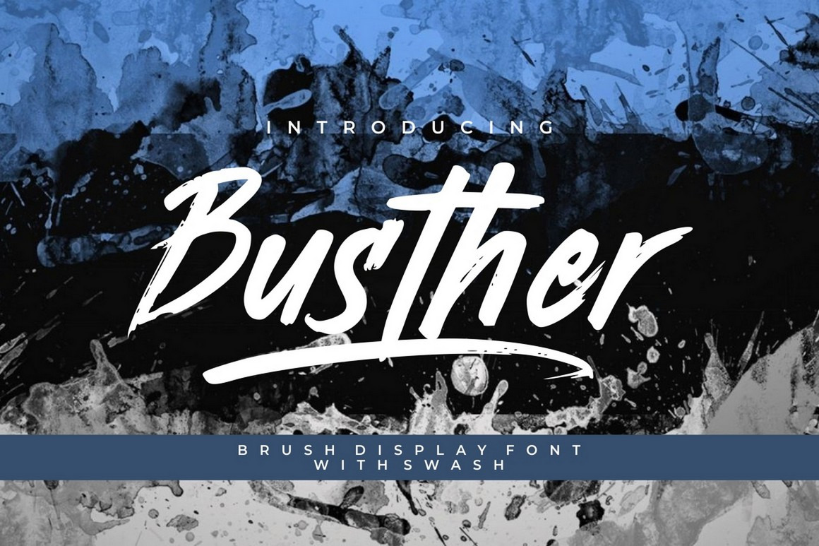 Busther - Handbrush Display Font Busther - Handbrush Display Font