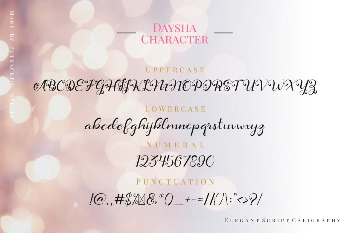 Daysha - Beautiful Modern Calligraphy Wedding Font Daysha - Beautiful Modern Calligraphy Wedding Font
