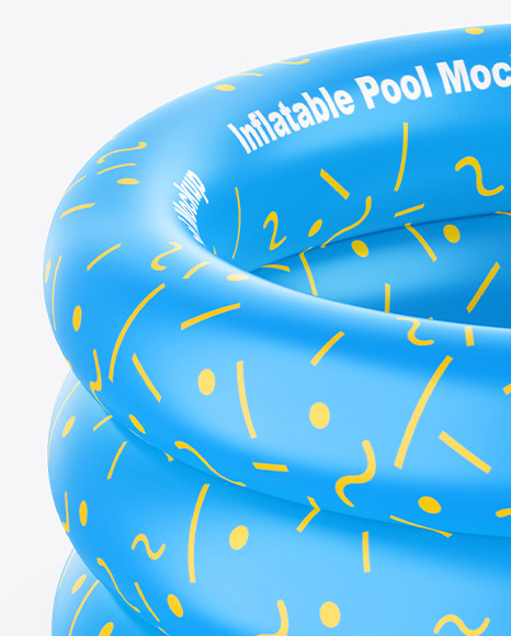 Inflatable 3-ring Baby Pool Mockup - High Angle