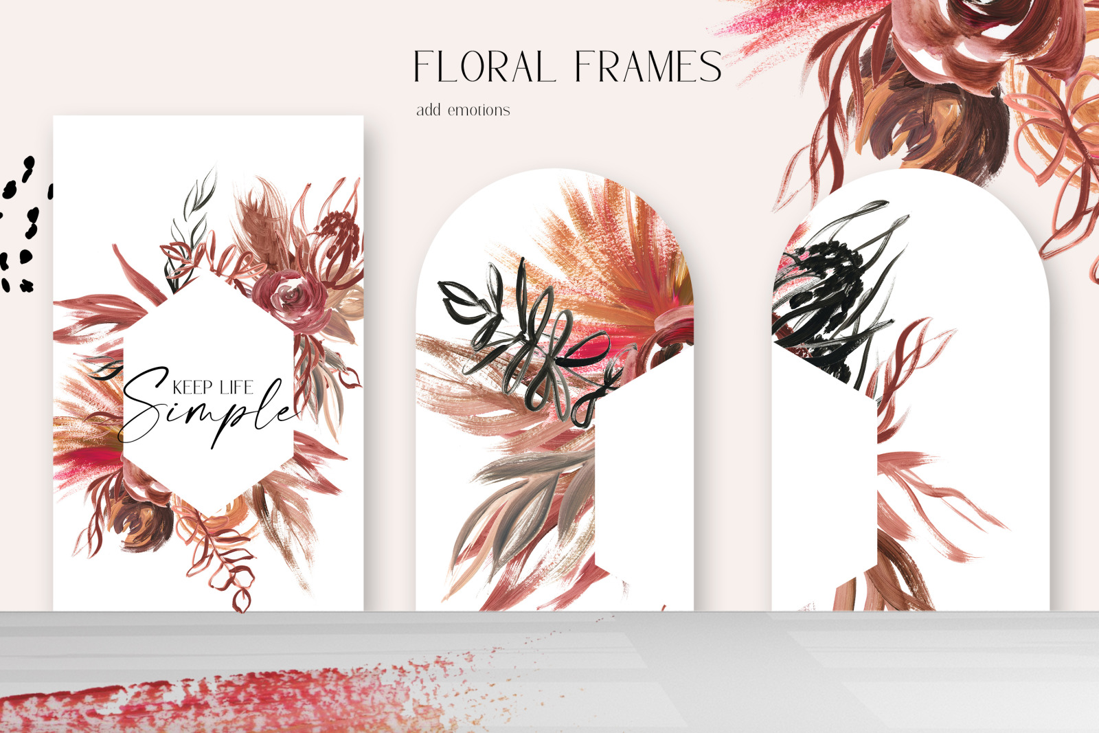 Acrylic abstract floral wedding and social meadia clipart, backgrounds Acrylic abstract floral wedding and social meadia clipart, backgrounds