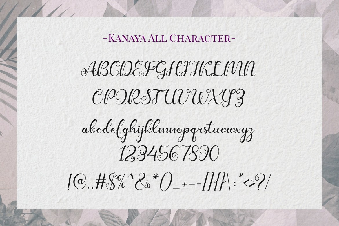Kanaya - Romantic Modern Script Font Kanaya - Romantic Modern Script Font