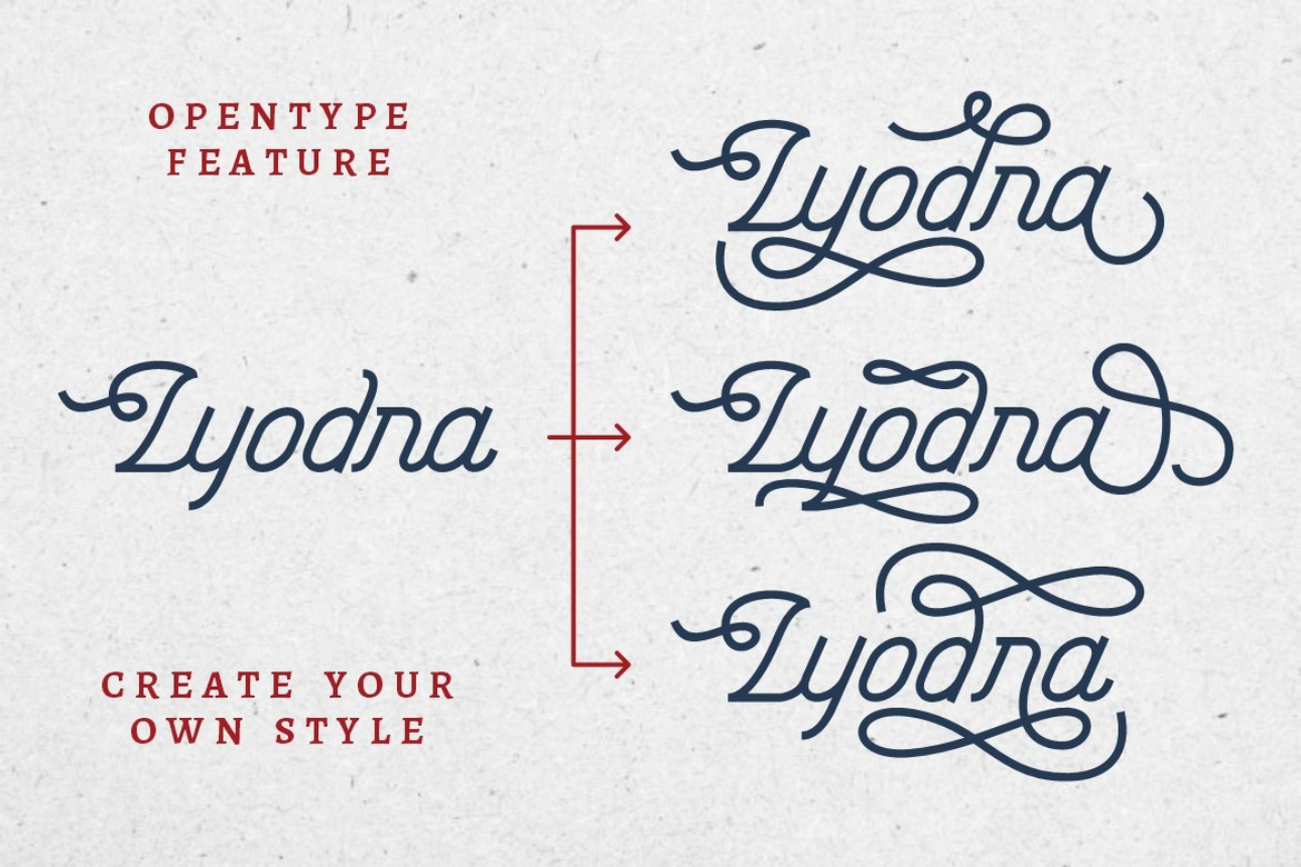 Lyodra - Vintage Monoline Script Font