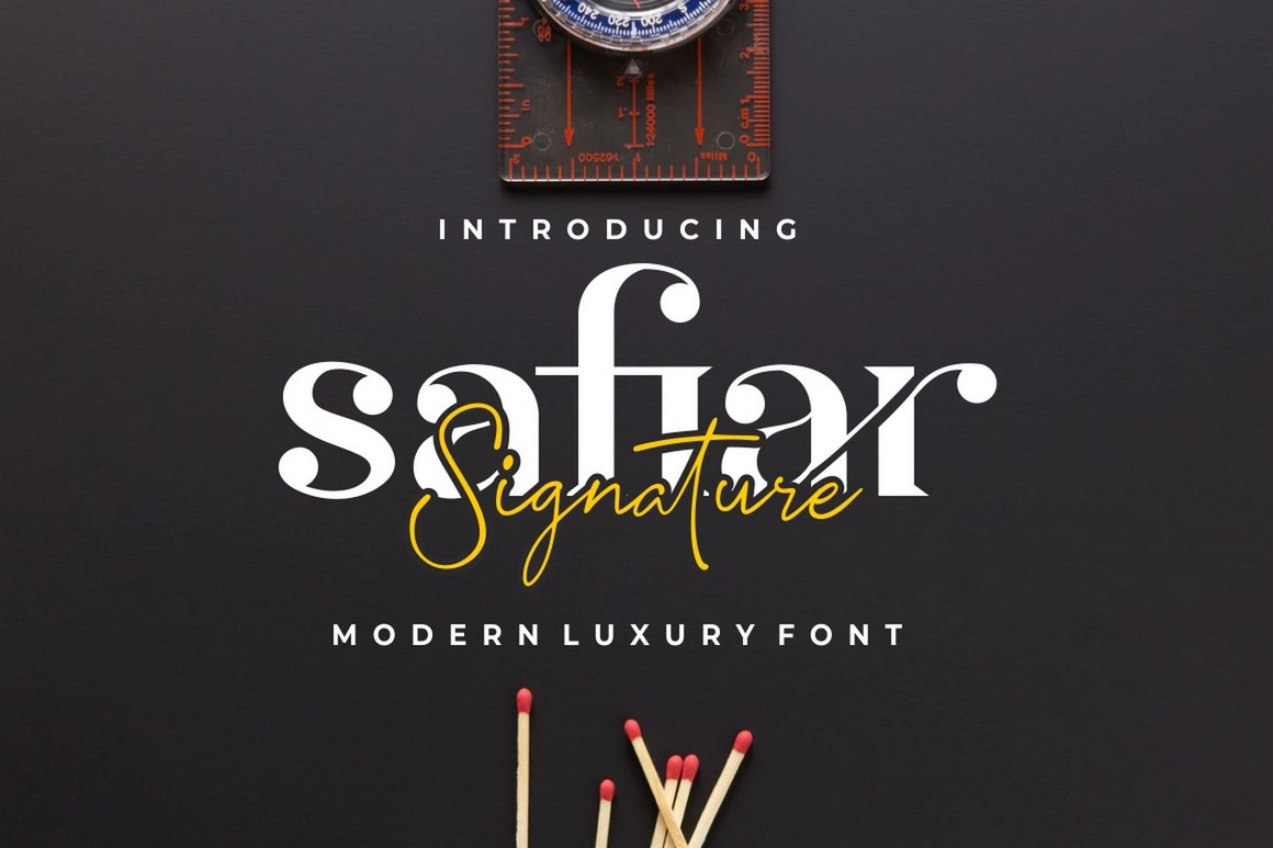 Safiar - Luxury Modern Sans Serif And Signature Font Safiar - Luxury Modern Sans Serif And Signature Font