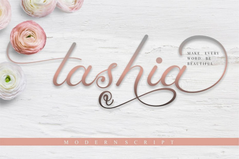 Tashia - Modern Calligraphy Script Font - Handwritten script font