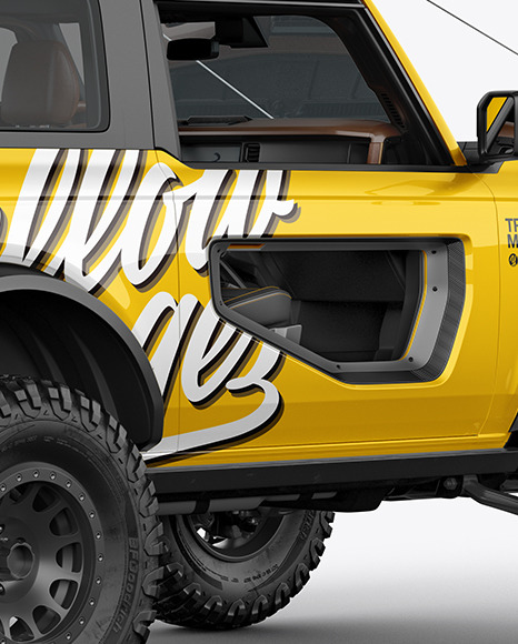 Off-Road SUV Mockup - Back Half Side View