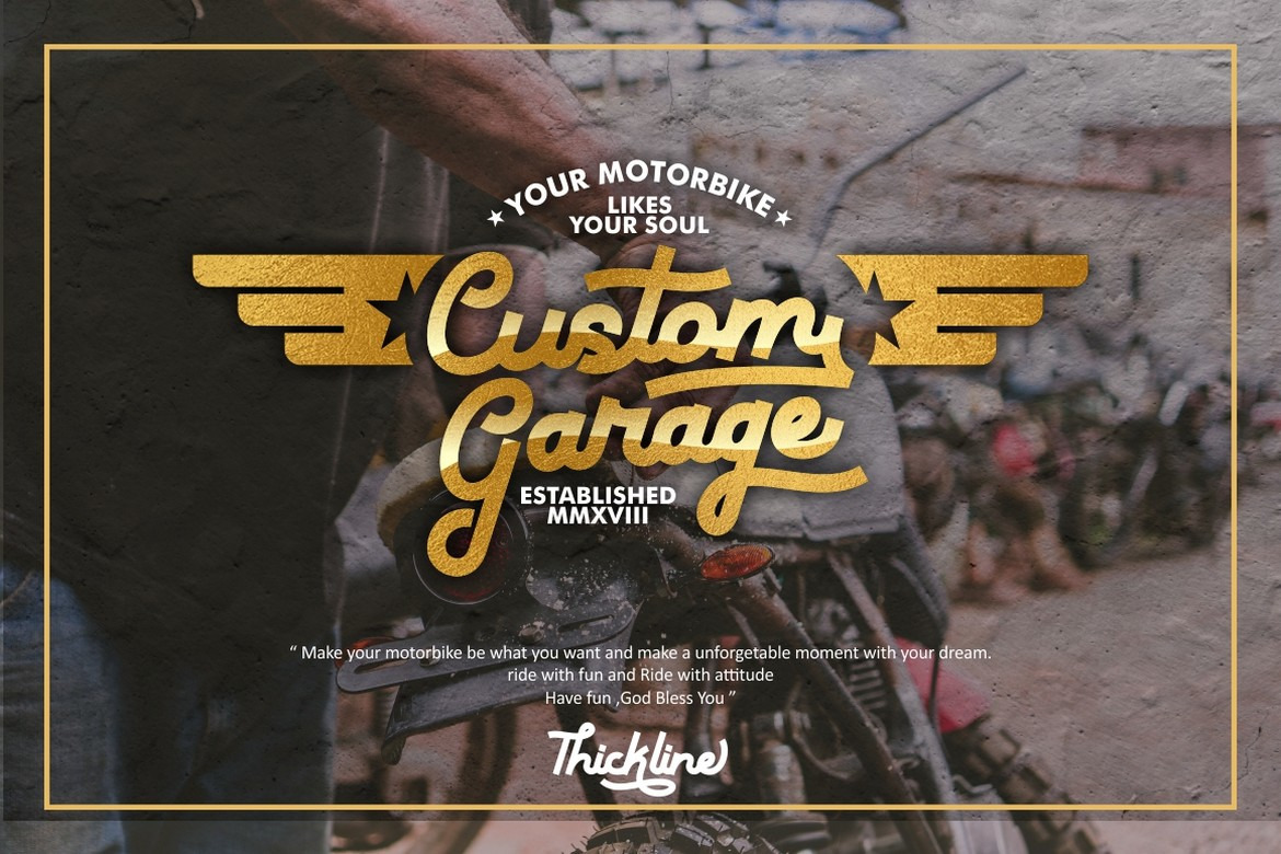 Thickline - Extra Bold Monoline Font Thickline - Extra Bold Monoline Font