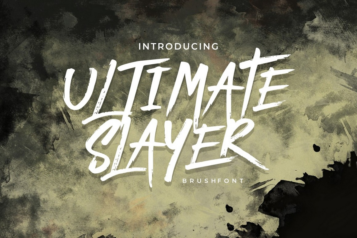 Ultimate Slayer - Handbrush Display Font Ultimate Slayer - Handbrush Display Font