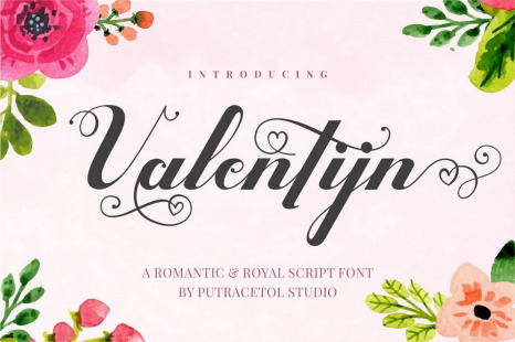 Valentijn - Romantic And Royal Script Font - Royal wedding font