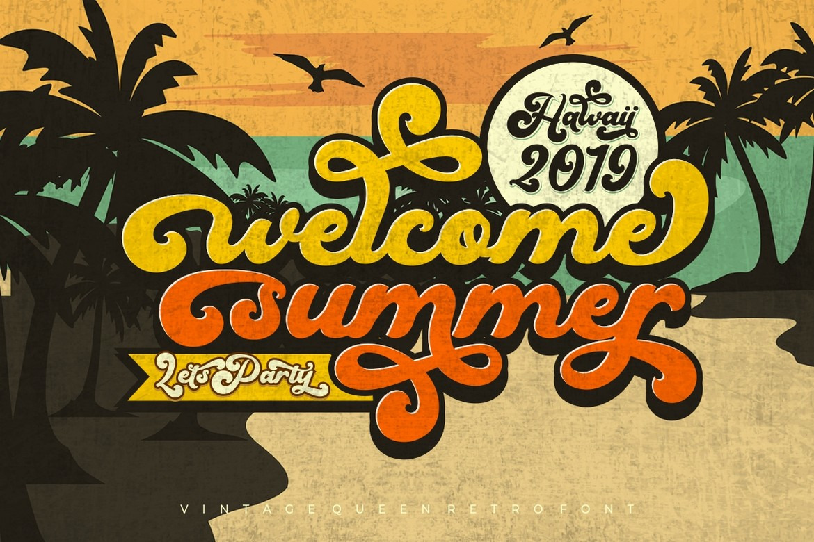Vintage Queens - Vintage Bold Script Font Vintage Queens - Vintage Bold Script Font