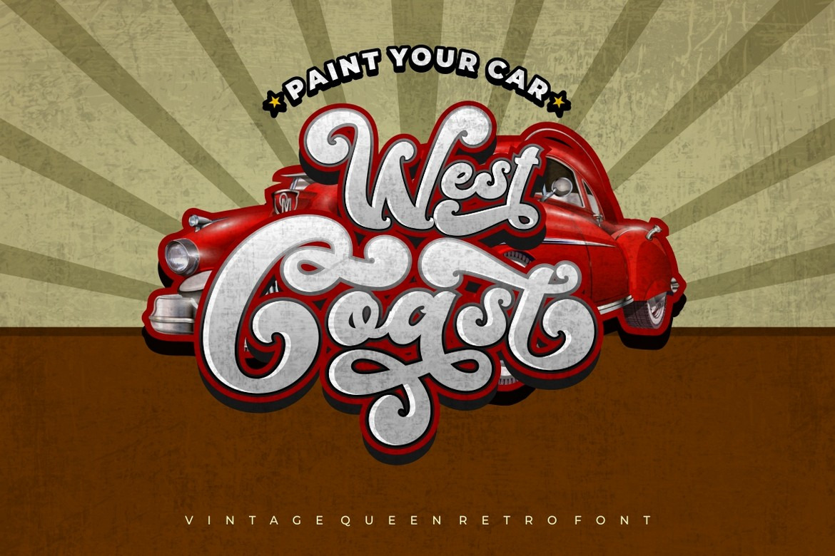 Vintage Queens - Vintage Bold Script Font Vintage Queens - Vintage Bold Script Font