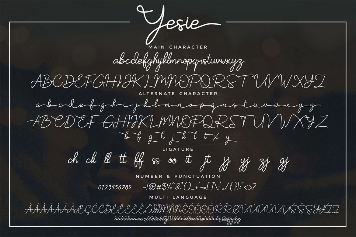 Yesie - Monoline Cursive Script Font Yesie - Monoline Cursive Script Font
