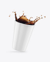 Glossy Coffee Cup w/ Splash Mockup