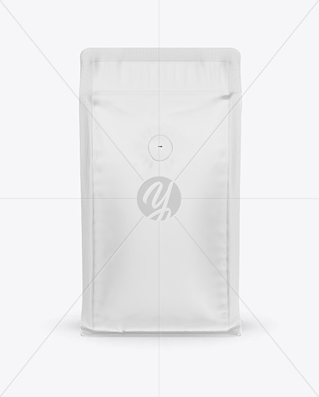 Matte Coffee Bag with Valve Mockup