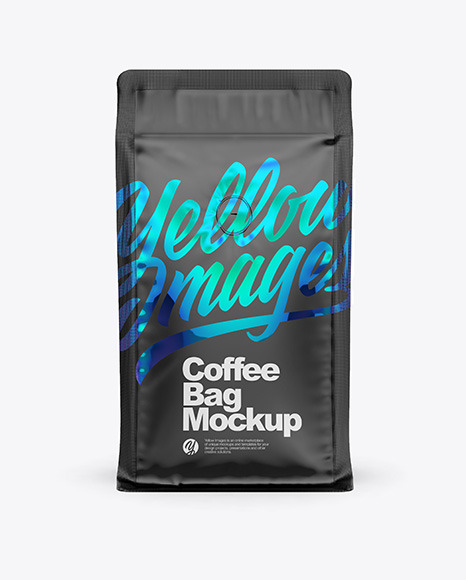 Matte Coffee Bag with Valve Mockup