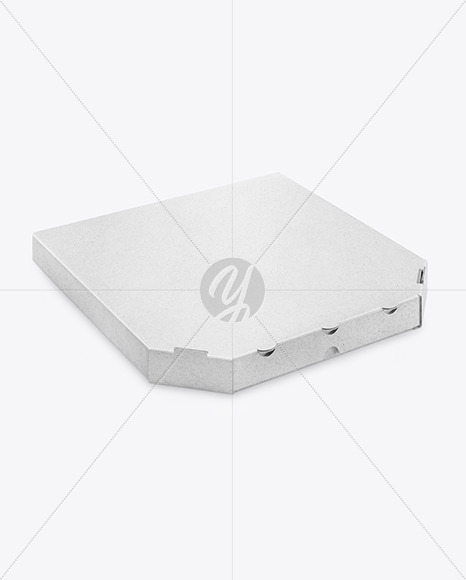 Kraft Pizza Box Mockup - Half Side View