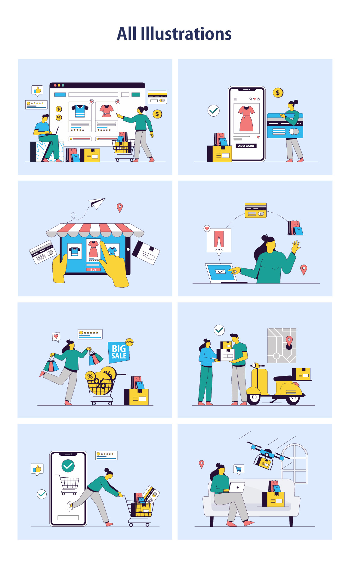 E-Commerce Illustration Pack E-Commerce Illustration Pack