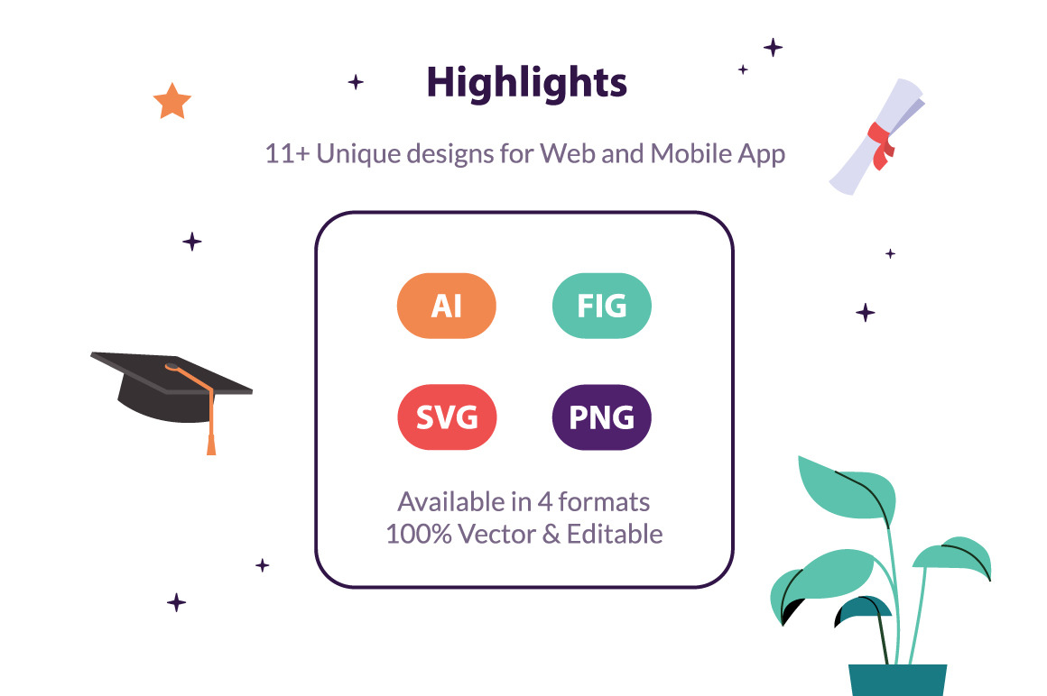 Education &amp; Online Learning Illustration Pack