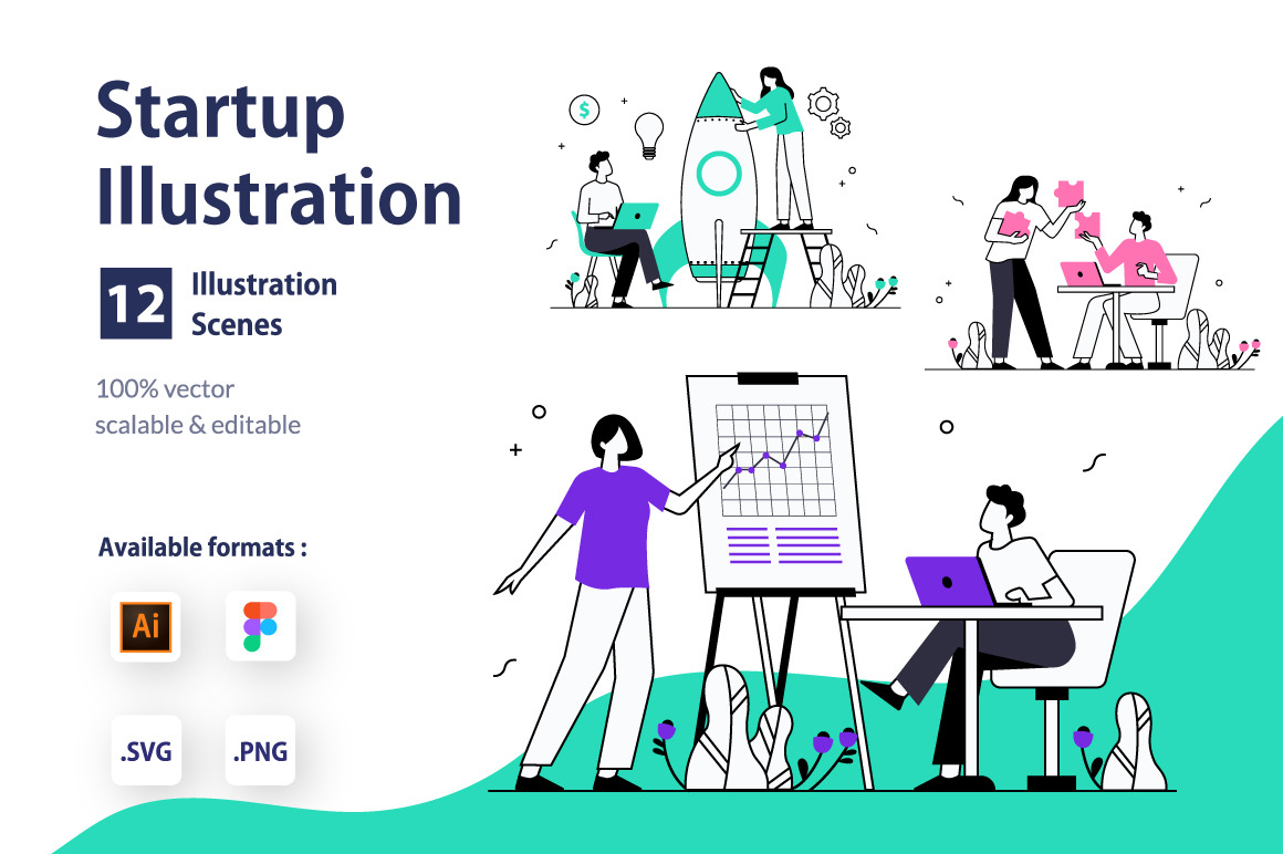 Startup &amp; Strategy Illustration Pack