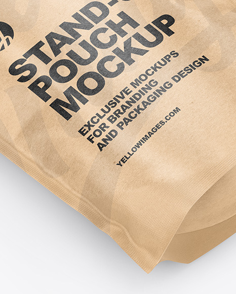 Kraft Paper Stand-up Pouch Mockup