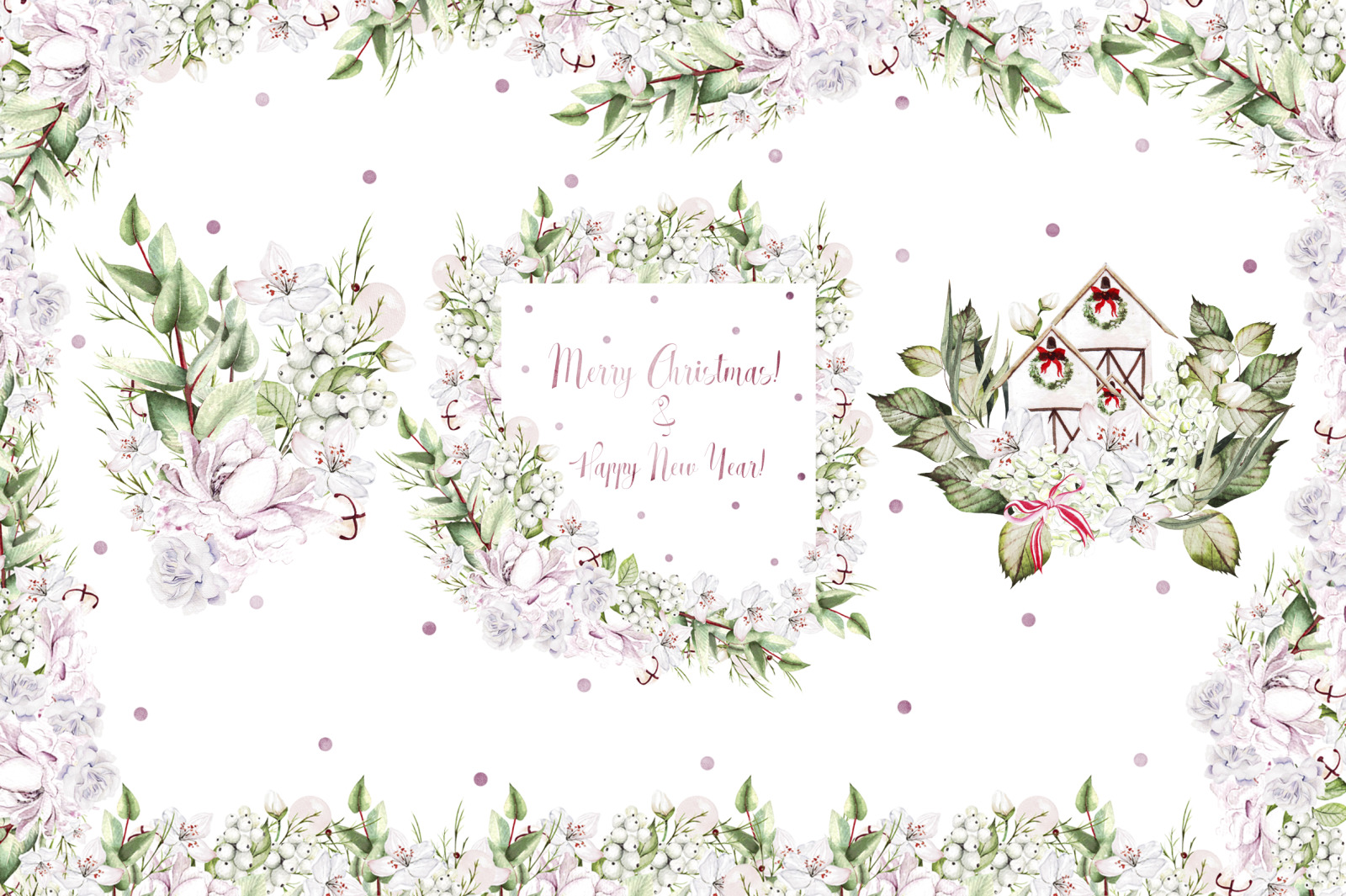 Watercolor Merry Christmas! Watercolor Merry Christmas!