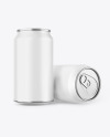 Two Metallic Drink Cans w/ Matte Finish Mockup