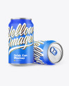 Two Metallic Drink Cans w/ Matte Finish Mockup