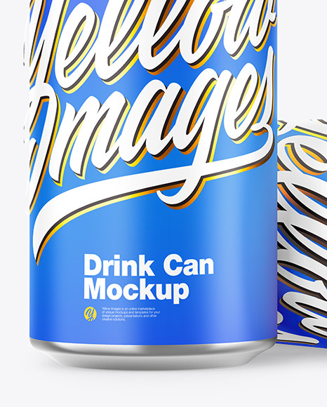 Two Metallic Drink Cans w/ Matte Finish Mockup