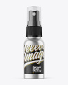 Brushed Metallic 50ml Spray Bottle w/ Paper Label Mockup