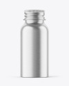 Brushed Metallic 50ml Aluminum Bottle w/ Screw Cap Mockup