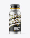 Brushed Metallic 50ml Aluminum Bottle w/ Screw Cap Mockup