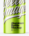 Brushed Metallic 50ml Aluminum Bottle w/ Screw Cap Mockup