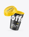 Glossy Coffee Cup w/ Straw Mockup