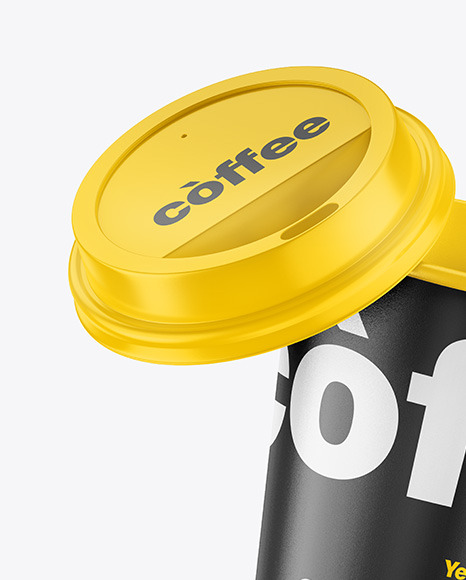 Glossy Coffee Cup w/ Straw Mockup