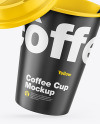 Glossy Coffee Cup w/ Straw Mockup