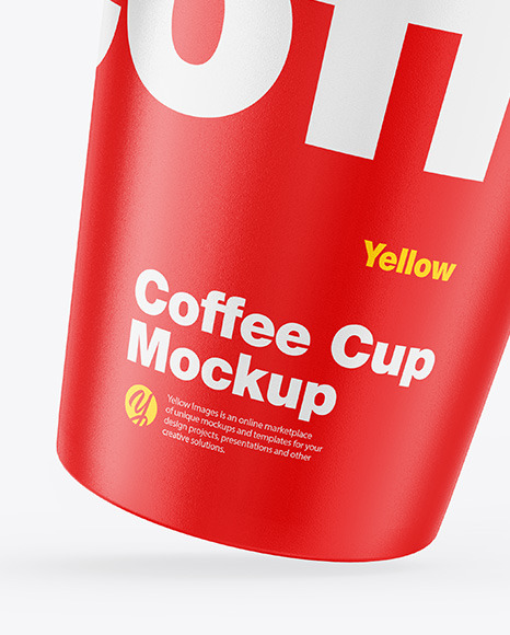 Glossy Coffee Cup w/ Straw Mockup