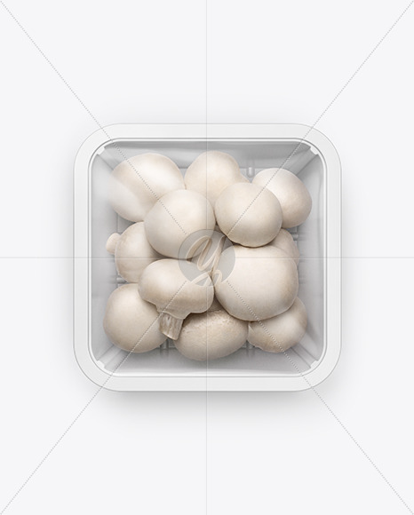 Plastic Tray With Champignon Mockup