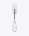 Kitchen Beating Stainless Steel Whisk Mockup - Front View