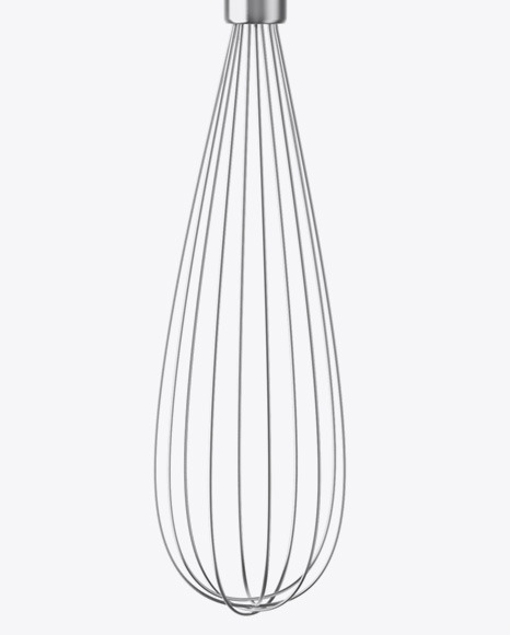 Kitchen Beating Stainless Steel Whisk Mockup - Front View