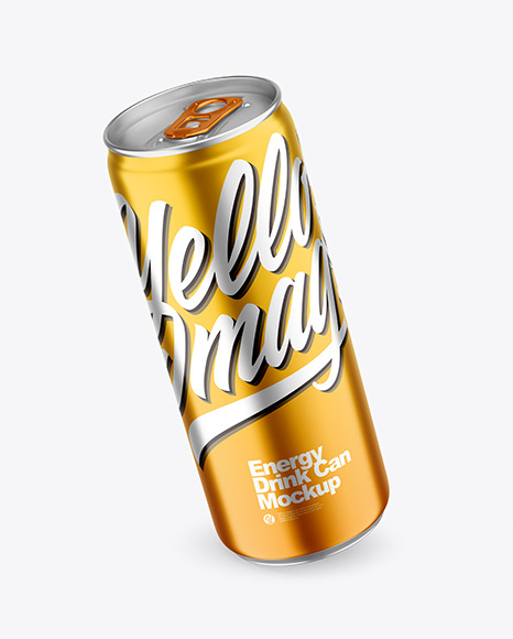 330 ml Matte Metallic Drink Can Mockup