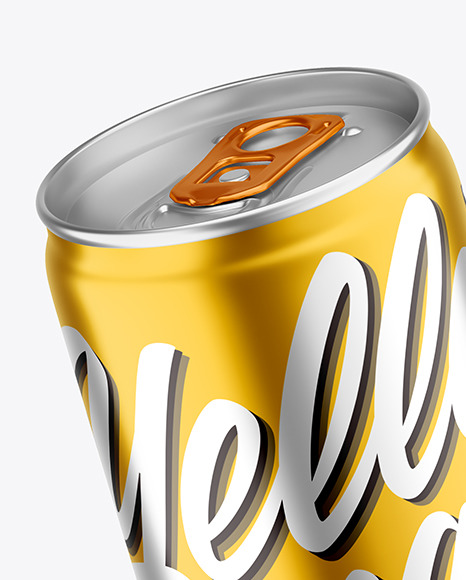 330 ml Matte Metallic Drink Can Mockup