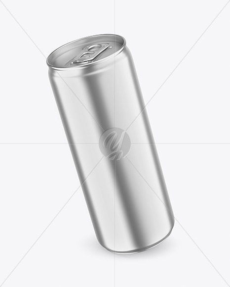 330 ml Matte Metallic Drink Can Mockup