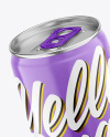 330ml Metallic Drink Can With Glossy Finish Mockup