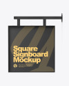 Plastic Square Signboard Mockup