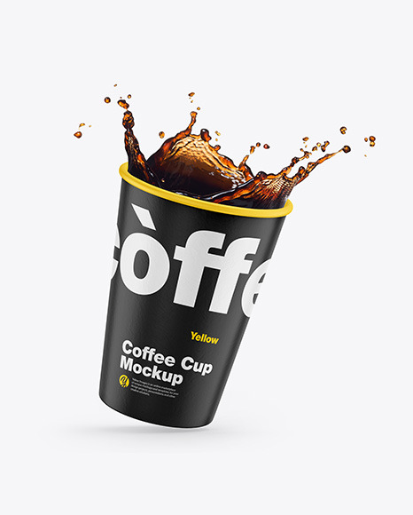 Paper Coffee Cup w/ Splash Mockup