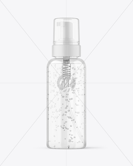 Clear Cosmetic Bottle with Pump Mockup