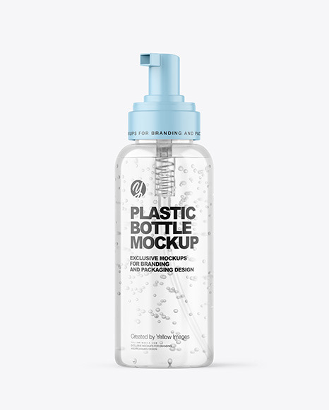 Clear Cosmetic Bottle with Pump Mockup