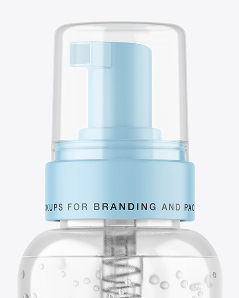 Clear Cosmetic Bottle with Pump Mockup