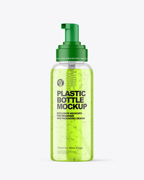 Clear Cosmetic Bottle with Pump Mockup